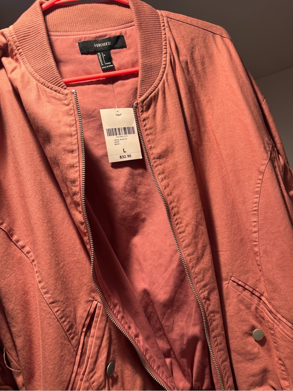 Forever 21 Rose Mauve Bomber Jacket